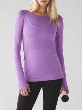 Lululemon Swiftly Long Sleeve Shirt 2.0 Top Pink 6 Yoga Run Crew Neck Pullover